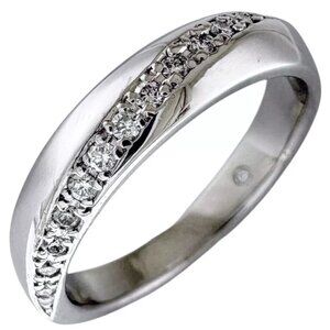 Ponte Vecchio Ring US 4 3/4 EU48 Pt900Platinum diamond 0.14ct used